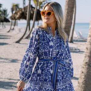 Antonio Melani Brynn Chinoiserie Blue and White Dress Originally $199